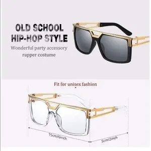 CLEAR & GOLD RETRO LOOK GAZELLE GLASSES *NEW* Accessories | Mens Clear Gold Retro Look Gazelle Glasses New  main image 2